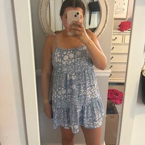 Altar'd State Blue and White Floral Dress